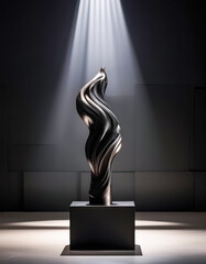 Poster - Abstract Metallic Sculpture in Spotlight