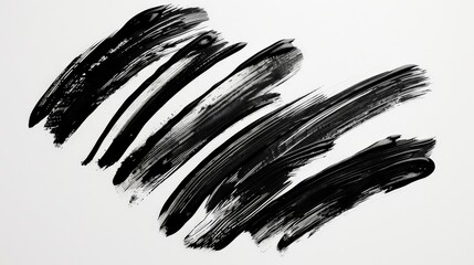 Aufkleber - Featuring dynamic black brush strokes on a white surface, this image is perfect for creating dramatic and visually powerful designs with a minimalist aesthetic.