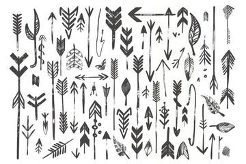 Poster - A simple illustration of arrows in monochrome colors