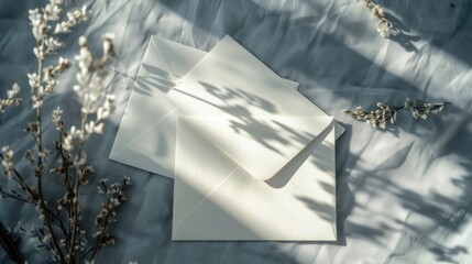 Poster - A pair of envelopes resting on a table, possibly containing important documents