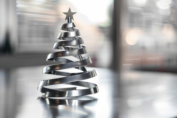 christmas metal. decorative metal christmas tree greeting card design