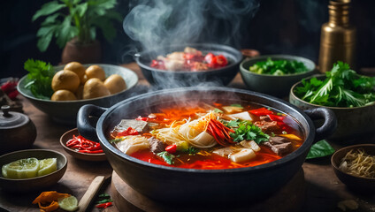 Wall Mural - Hotpot traditional food of Vietnam