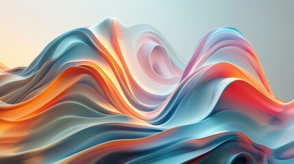 Poster - Abstract wave design on a colorful background