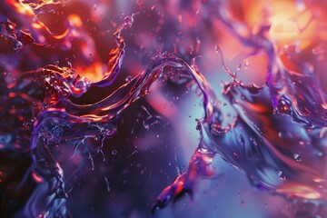 Poster - A close-up shot of a vibrant purple and red liquid mixture