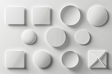 Aufkleber - Collection of white objects on a white surface