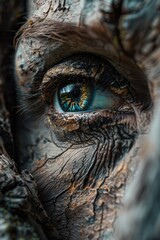 Aufkleber - A close-up view of an elephant's eye with intricate details and texture
