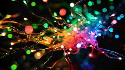 Wall Mural - Colorful light streaks and bokeh are ideal for celebrations and unleashing creativity