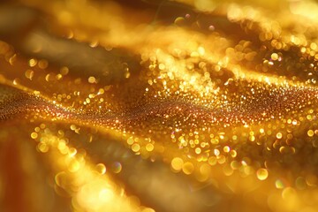 Aufkleber - Close-up shot of a shiny gold surface with intricate details
