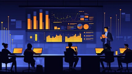Poster - Business Meeting Presentation with Data Visualization