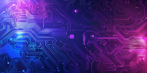 Poster - Illustration of a futuristic circuit board with advanced technology and high connectivity