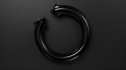Aufkleber - A close-up of a curved black object on a dark surface