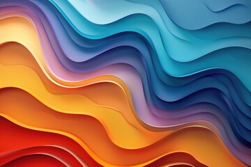 Poster - Multicolored waves on a dynamic background