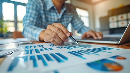 Poster - Businessman Analyzing Financial Data