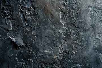 Poster - A close-up view of a black wall with peeling paint
