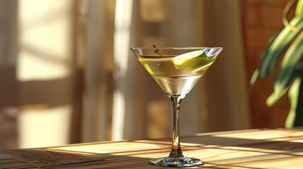 Martini Cocktail with a Lime Twist