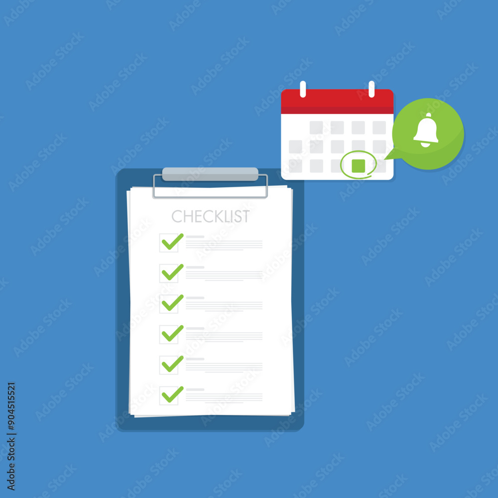 Check List Over Check list document and calendar , paper check list and to do list with ...