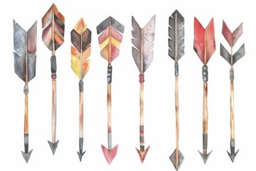 Poster - A set of colorful arrows painted on a surface