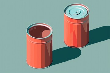 Aufkleber - Two cans sitting together on a surface, with no other objects or context