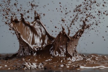Aufkleber - A chocolate drizzle creates a design on the surface of the water, perfect for a creative project