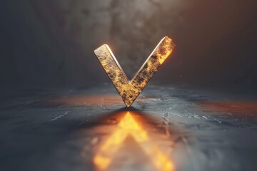 Poster - A stylized letter v formed by burning flames, useful for design and art projects