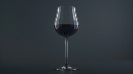 Poster - A single serving of red wine placed on a table, ready for enjoyment