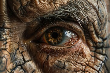 Aufkleber - Close-up view of an elephant's eye with intricate details