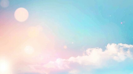 Poster - A plane soars through a clear blue sky filled with puffy clouds, offering a sense of freedom and adventure