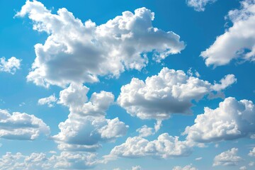 Aufkleber - A clear blue sky with numerous white clouds