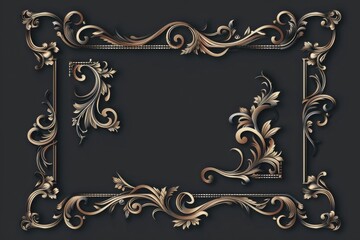 Poster - Ornate gold frames on a dark backdrop