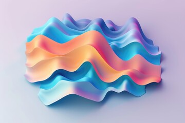 Aufkleber - A digital representation of a wave of water in 3D, suitable for use in graphics, animations or educational materials