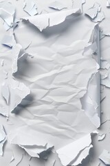 Poster - A piece of white paper with torn edges, perfect for illustrations or design projects
