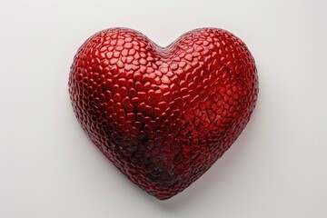 Aufkleber - A red heart shaped object on a white surface, useful for valentines day or love themed designs