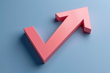 Aufkleber - A pink arrow pointing upwards against a bright blue background