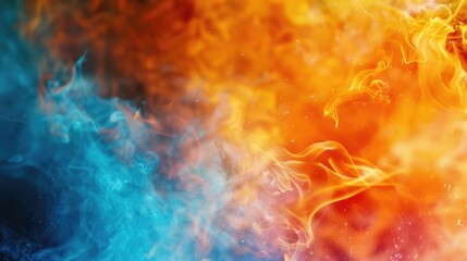 Poster - A close-up shot of a fire and water background, suitable for use in illustrations or designs