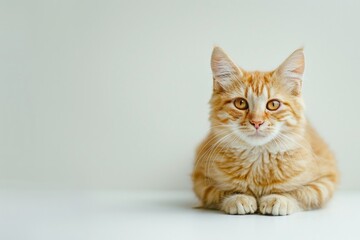 Sticker - An orange cat sitting on a white surface