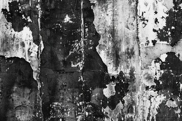 Poster - A close-up shot of a wall with peeling paint, suitable for use in architectural or DIY-themed projects