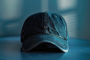 Wall Mural - A single baseball cap sits on a flat surface, ready for use