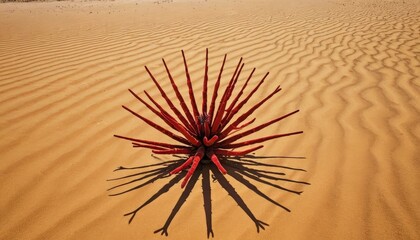 Sticker - Red Plant in Desert Sand Dunes.