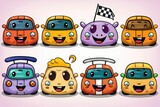 Cute Cartoon Cars with Personalities