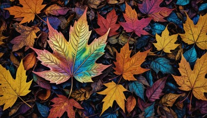 Canvas Print - Colorful Autumn Leaves.