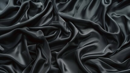 Wall Mural - Abstract Black Satin Drapes