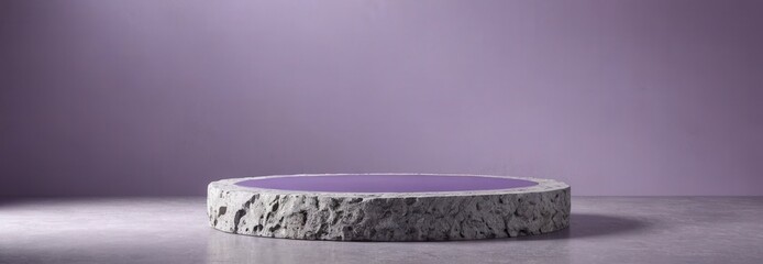 Wall Mural - Stone Podium on Purple Background.