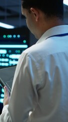 Poster - vertical video data center engineer responsible for installation and repair of networking equipment 