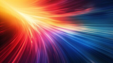 Wall Mural - image with vibrant abstract rainbow light streaks and bold, colorful design elements