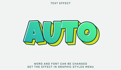 Wall Mural - Auto text effect template in 3d design