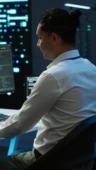 Poster - vertical video data center system administrator responsible for installation of networking equipment