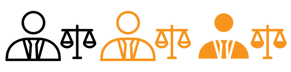 Aufkleber - Professional Attorney in Law Icon Set for Legal Services and Law-Related Projects