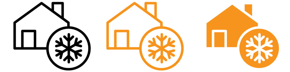 Poster - Cool Home Icon Set Modern House Illustrations for Real Estate and Architecture