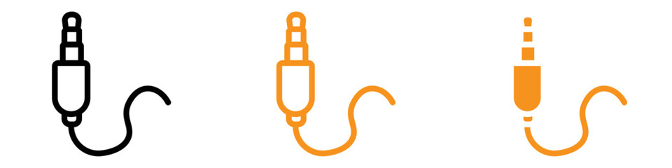 Aufkleber - Essential AUX Cable Icon for Audio Equipment and Connectivity Illustrations in Tech Content