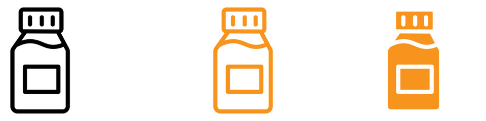 Poster - Cough Syrup Icon Set Medicine and Treatment Illustrations for Healthcare Projects